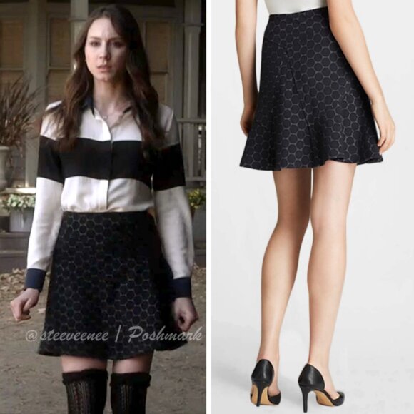 Marc By Marc Jacobs Leyna Dotty Fit & Flare Ponte Skirt ASO Spencer Hastings - Picture 2 of 11